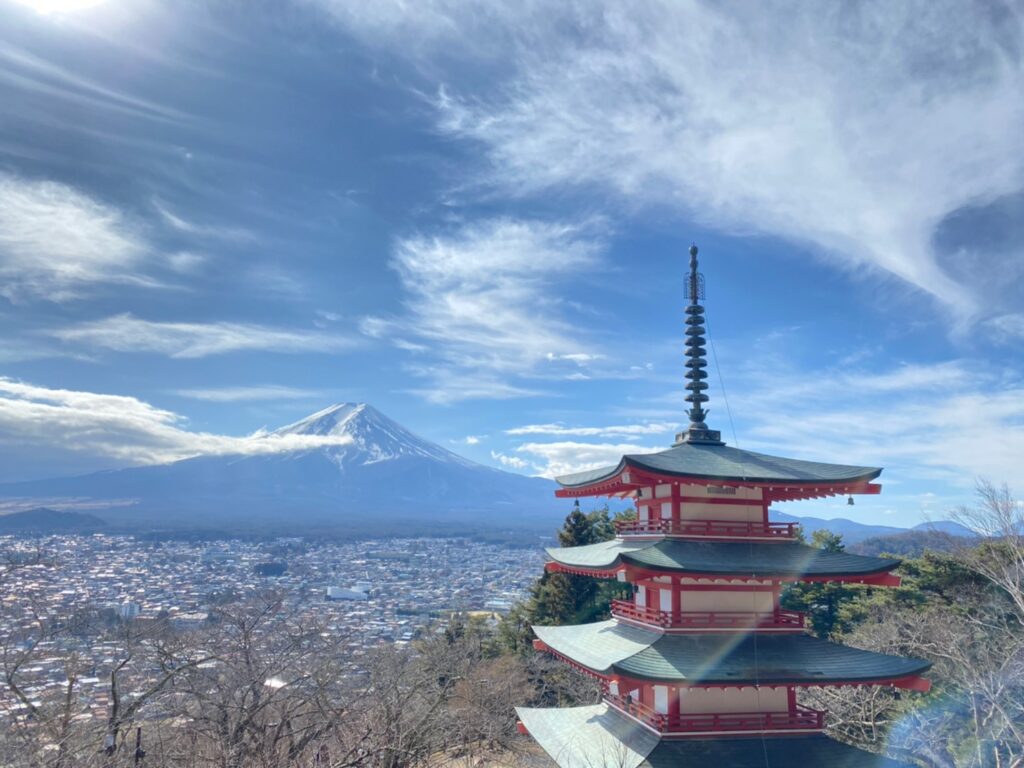 新倉富士淺間神社－富士山、五重塔