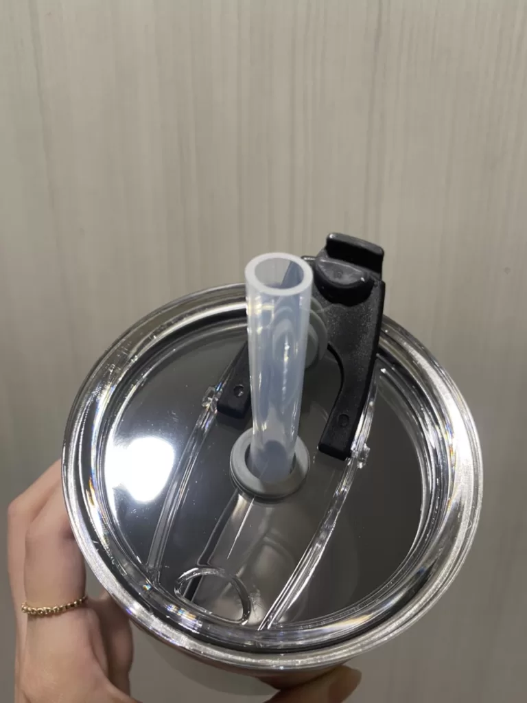 超真空不鏽鋼晶鑽杯-杯口正面+環保吸管